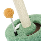 Sisal cat scratching post with pom-pom toys