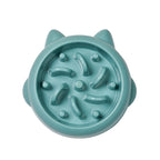 Green slow feeder bowl with maze design