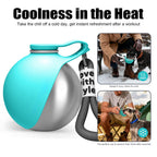 Portable dog water bottle for hot weather walks