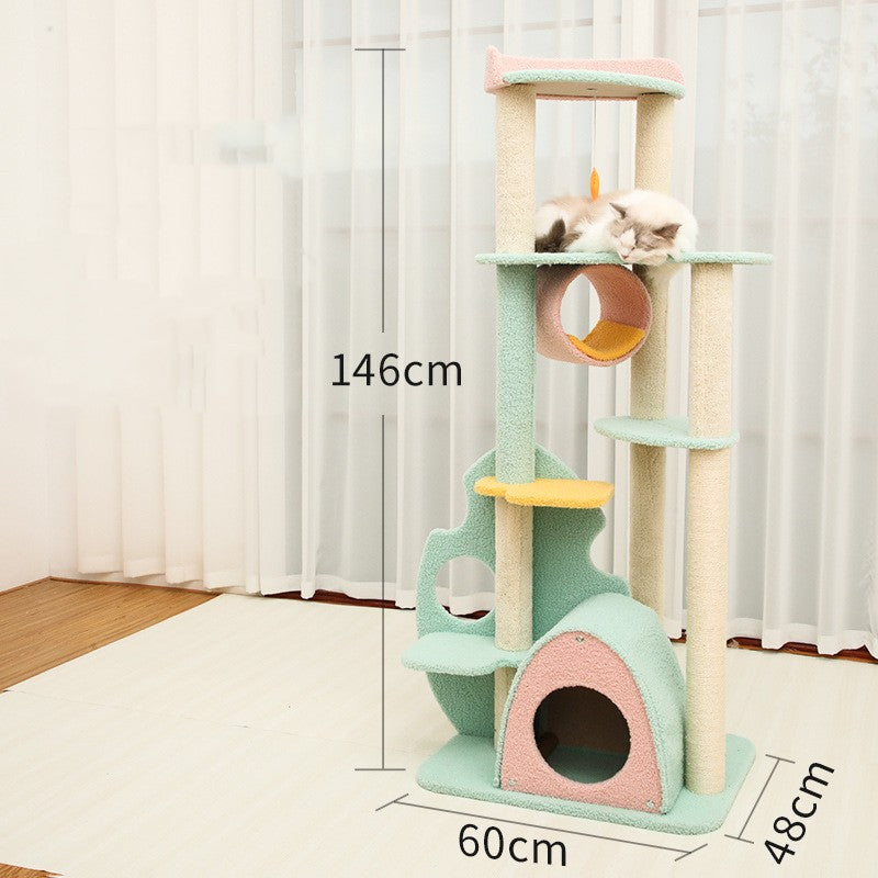 Large multi-level cat tree with sisal scratching posts