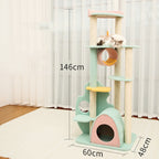 Large multi-level cat tree with sisal scratching posts