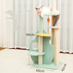 Mint cat tower with top perch and cat house