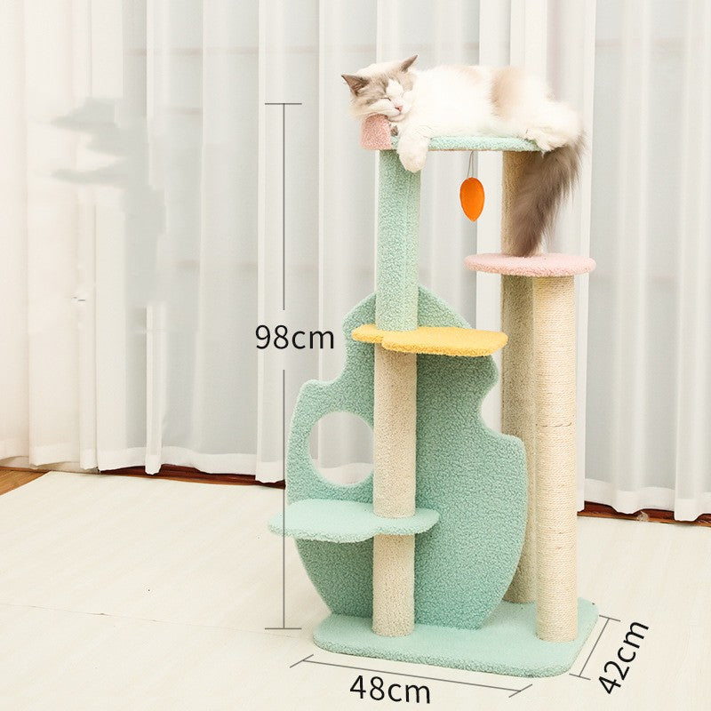 Mint cat tower with top perch and cat house